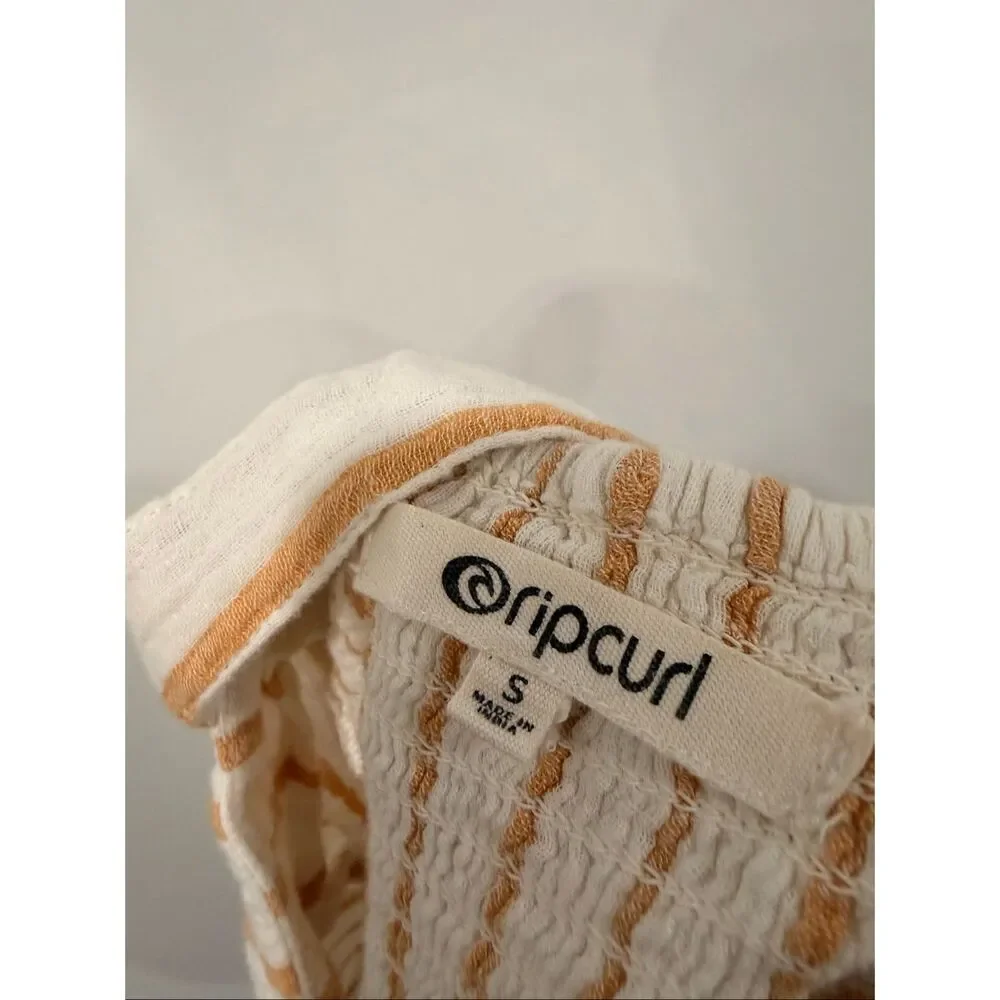 Rip Curl Striped Cotton Matching Set Crop Top Shor